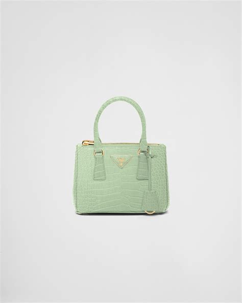 prada lime green alligator bag small prices|Prada galleria crocodile bag.